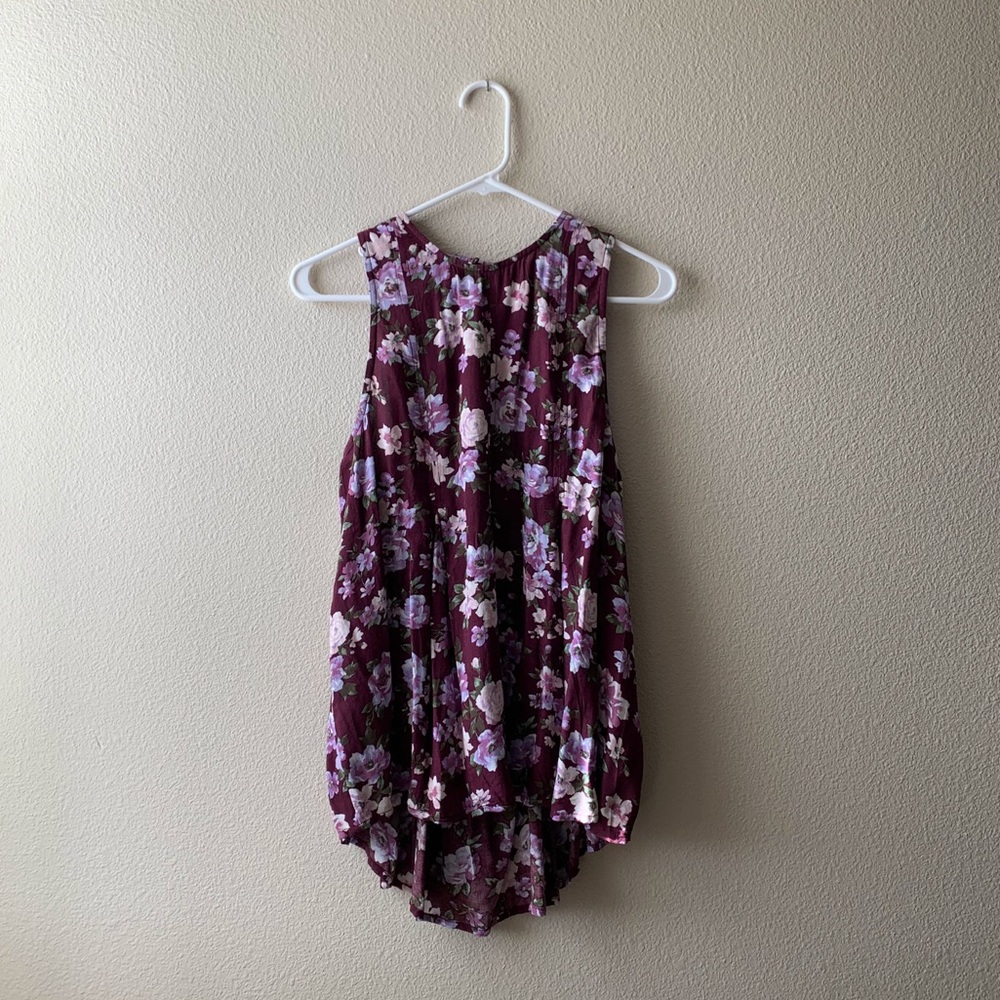 American Eagle floral high neck tank top